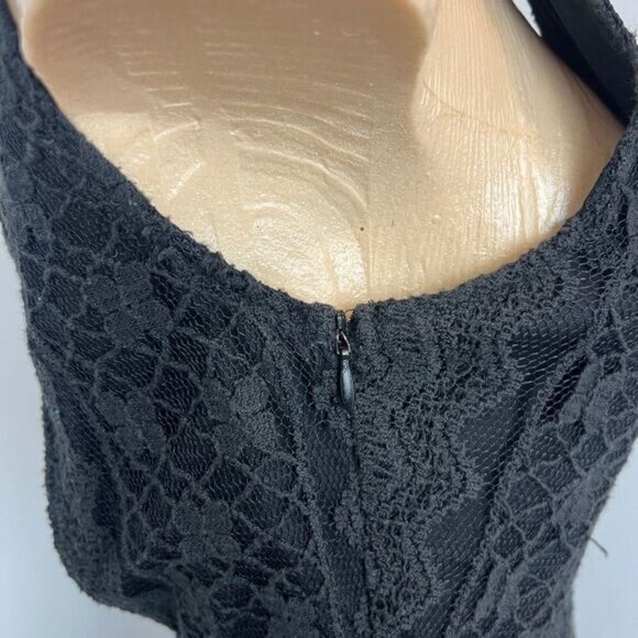 RVCA Small Sleeveless Black Lace Detail Open Back Mini Dress A Line Summer - Picture 4 of 15